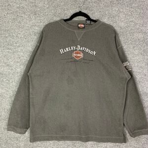 Harley-davidson Gray Crewneck Sweatshirt Logo Spell out Size XL Mens